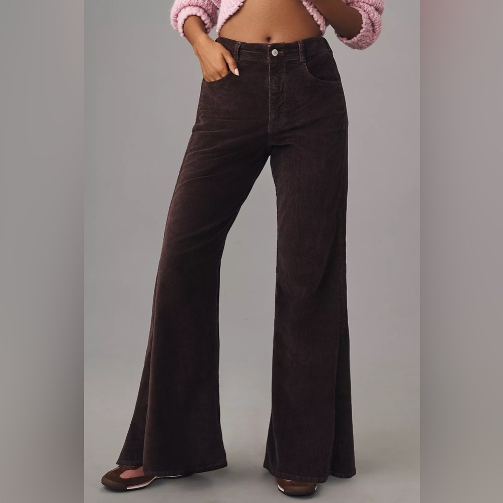 NWT! Anthropologie The Adi Corduroy Mid-Rise Flare Jeans by Pilcro 16W 🏛️1️⃣